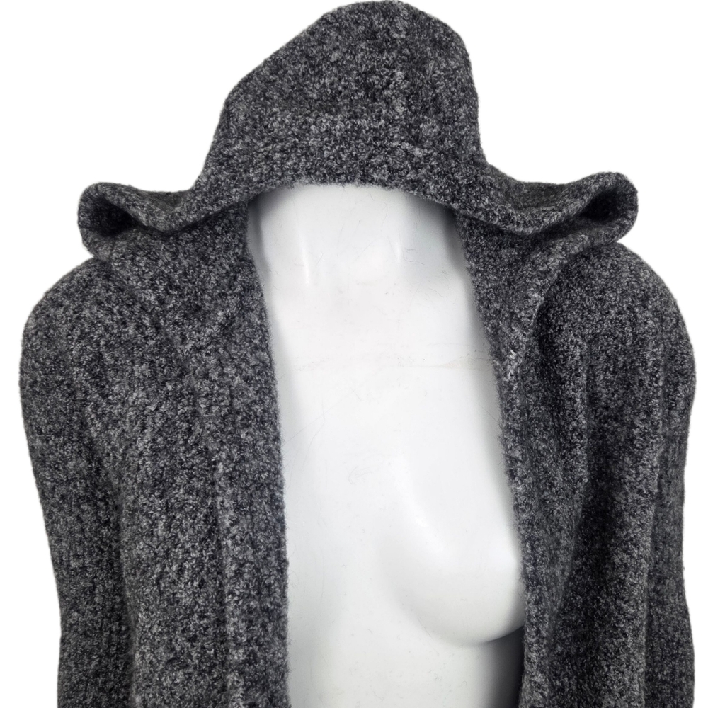 Athleta Merino Wool Yak Cardigan Sweater Womens XS Gray Long Sleeve Hooded - Picture 11 of 12